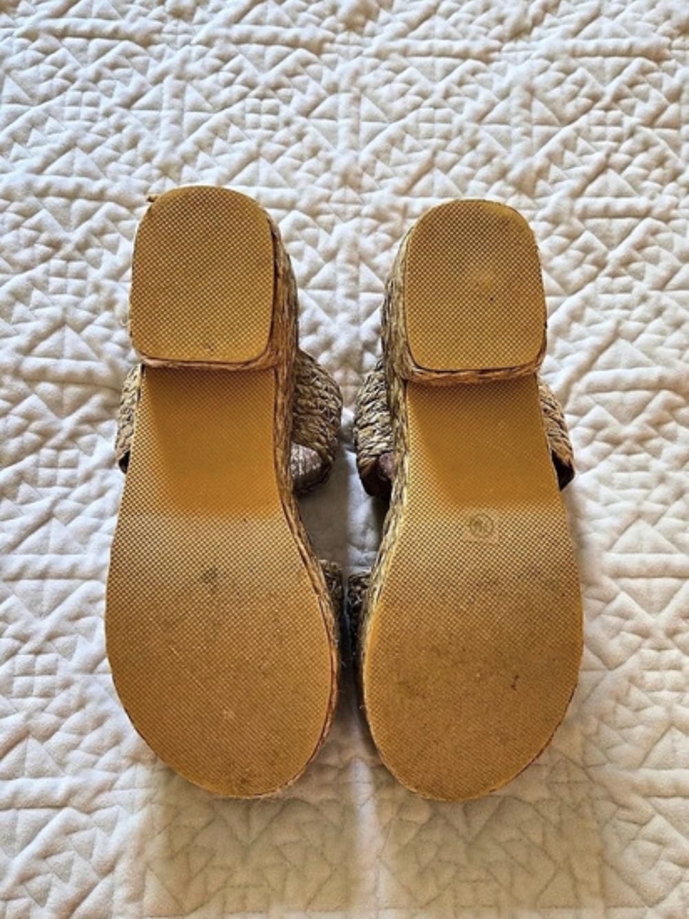 BEACH by Matisse Gem Platform Slide Sandal Raffia Platform Wedge Women's Size 7 - Picture 10 of 10
